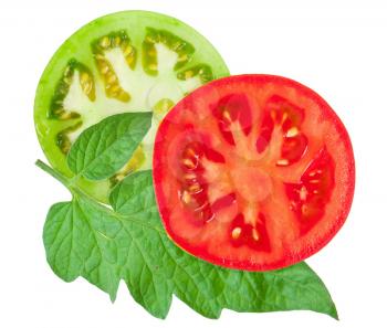  Tomato sliced with green leaf