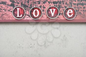 Royalty Free Photo of a Picture Frame With the Word Love Across the top