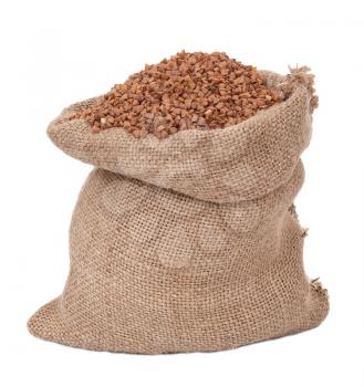 Burlap sack with buckwheat 