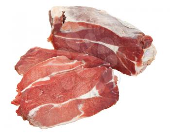 Royalty Free Photo of Raw Cut Meat on a White Background