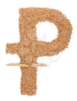 Ruble symbol of wheat