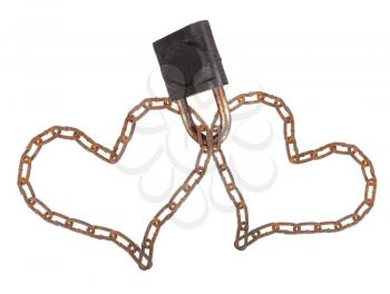 Two chain heart padlock