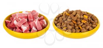 Natural meat dog food or dry food