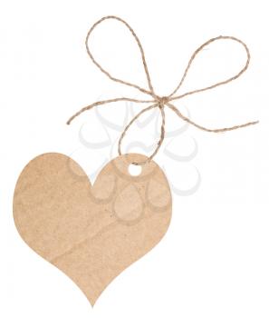 Cardboard heart with bow