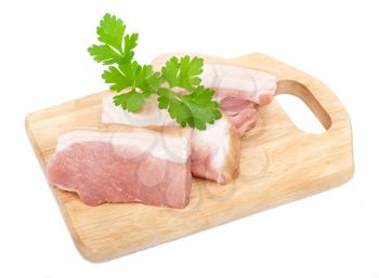 Raw pork sliced 
