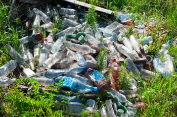 Bottles in a landfill