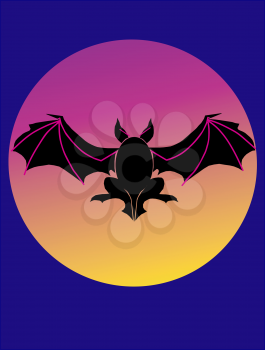 bat flying over full moon