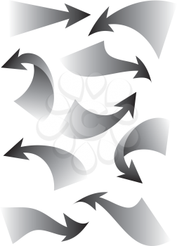 Set of arrow stickers, vector illustration