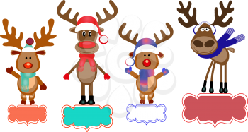 deer illustration with space for text, invitations, greetings, labels
