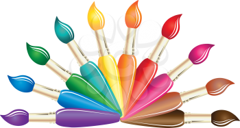 Paints and brushes. Color art brush symbol