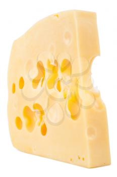 Cheese block isolated on white background