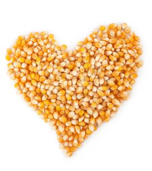 Corn seeds. Heart