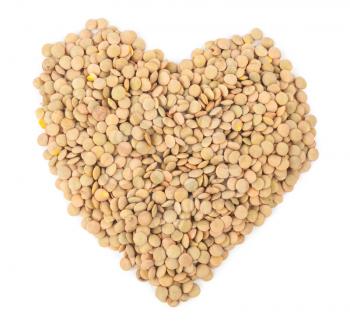 A heart made with lentils