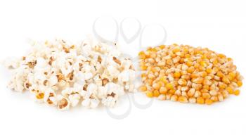 Pop corn, before and after pop, ingredient and product