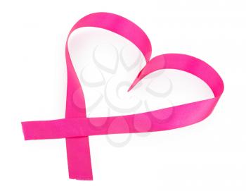 Pink heart ribbon