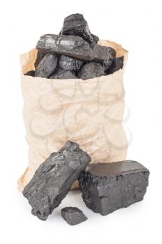 Paper bag with coal