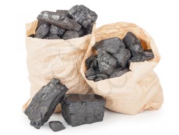 Paper bags with coal