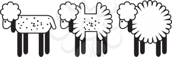 Set of 3 lambs with different shapes