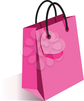 Pink shopping bag with heart