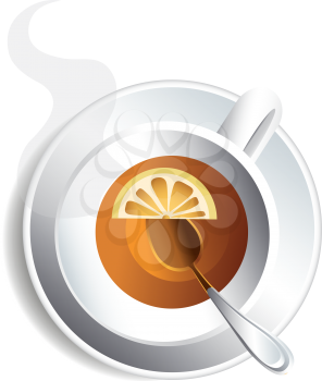 cup of tea with lemon, for design image, for printing an image