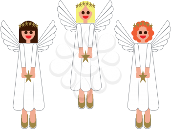 Merry Christmas. Images of angels in the application design. Design for the decoration