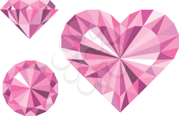 Diamonds, heart, love. Jewelry. The image for a wedding, jewelry salon, invitations, business cards