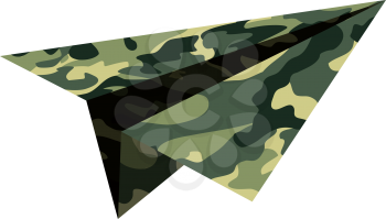 Military, camouflage, a paper airplane. Children's toy