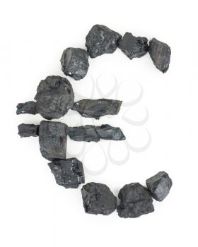 Euro symbol from coal nugget
