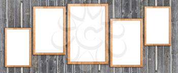 wooden frames on the wooden wall