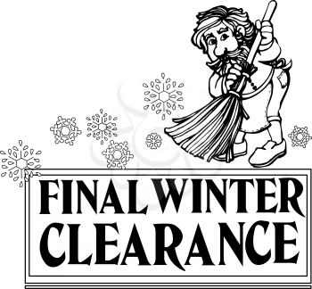 Royalty Free Clipart Image of a Final Winter Clearance Banner