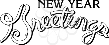 Royalty Free Clipart Image of a New Year's Greetings Banner
