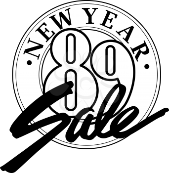 Royalty Free Clipart Image of a 1989 New Year Sale