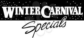 Royalty Free Clipart Image of a Winter Carnival Specials Ad