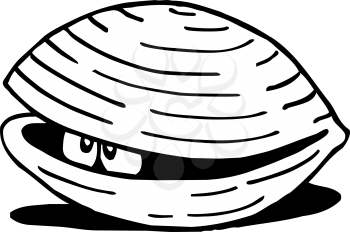 Royalty Free Clipart Image of Eyes in a Shell