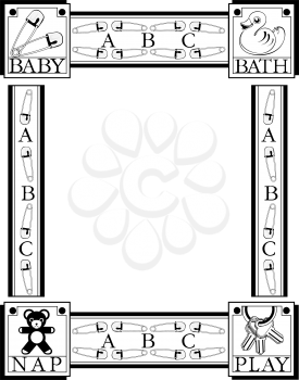 Royalty Free Clipart Image of a Baby Frame