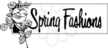 Royalty Free Clipart Image of a Spring Fashions Banner