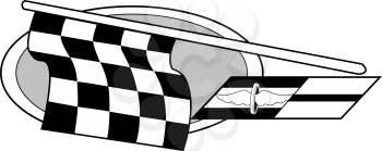 Royalty Free Clipart Image of a Checkered Flag Design