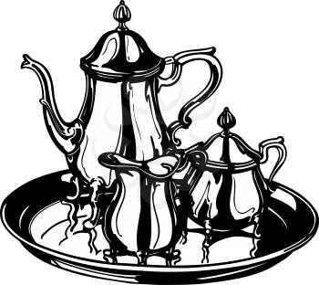 Royalty Free Clipart Image of a Tea Service