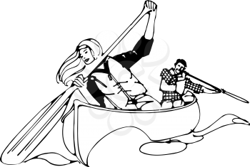 Royalty Free Clipart Image of People Boating