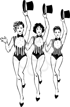 Royalty Free Clipart Image of a Chorus Line