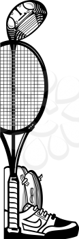 Royalty Free Clipart Image of Sporting Equipment