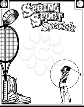 Royalty Free Clipart Image of a Spring Sport Special