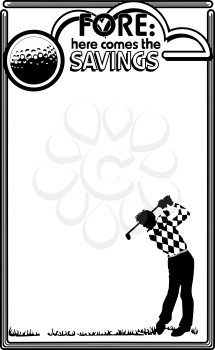 Royalty Free Clipart Image of a Golfing Promo