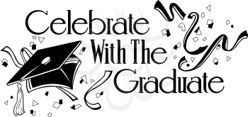 Royalty Free Clipart Image of a Graduation Promo