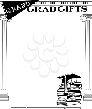 Royalty Free Clipart Image of an Ad for Graduation Gifts