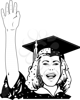 Royalty Free Clipart Image of a Graduate