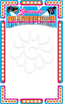 Royalty Free Clipart Image of a Grand Opening Promo