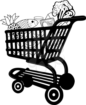 Royalty Free Clipart Image of a Grocery Cart