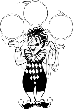 Royalty Free Clipart Image of a Juggling Jester