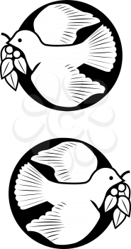 Royalty Free Clipart Image of Doves